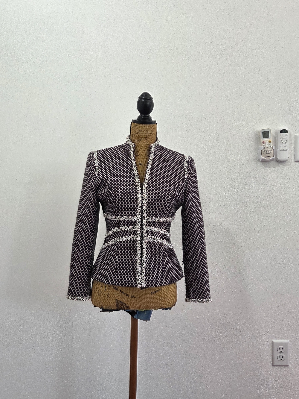 Tailored Black & White Tweed Women's Jacket